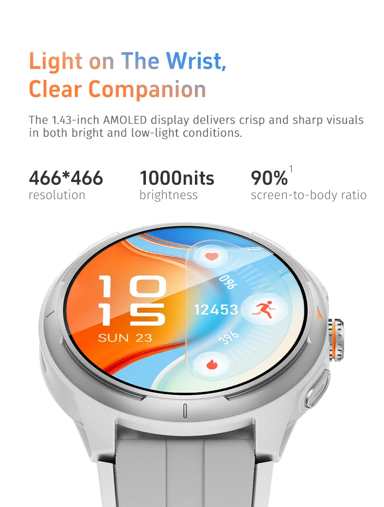 Chinese factory supplier supply  2025 Sanvnet Gtr6 Sports Smart Watch With 1.43 Inch Hd Amoled Screen 3atm Waterproof Health Monitoring Bt Calling Smart Watch - Buy Fitness Tracking Smart Watch round Shape Smart Watch amoled Display Smart Watch sleep Monitoring Smart Watch silica Gel Band Smart Watch