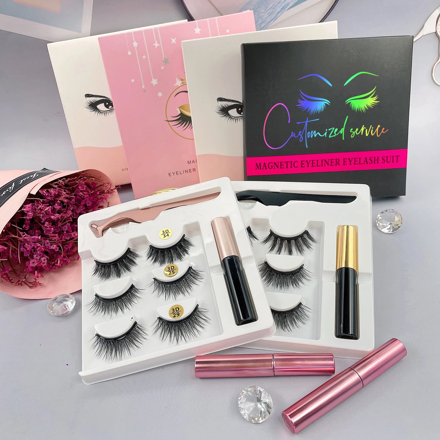 3d Silk Eye Lashes Private Label False Eyelashes False False Lashes Set