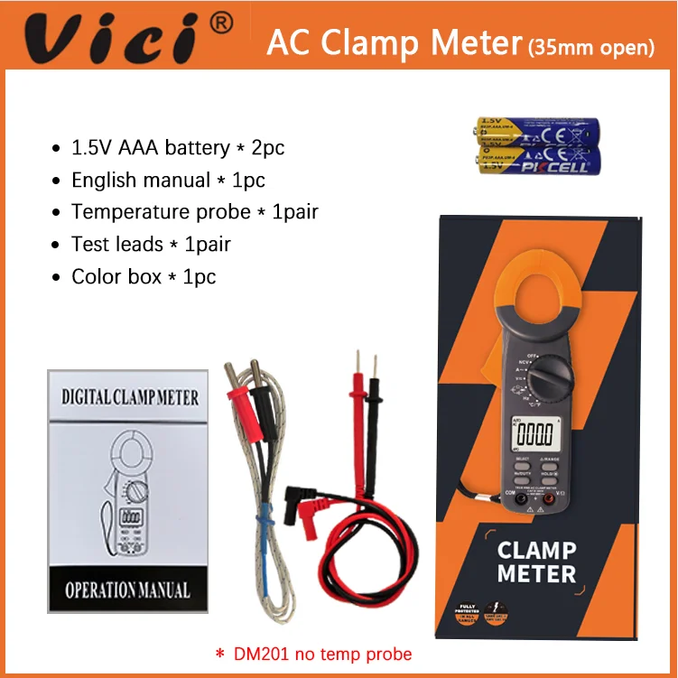 Amperimetro Digital Clamp Meter 4000 Multimeters DM203