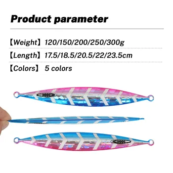 CHEERY Slow-Rolling Iron Plate Metal Artificial Hard Bait Lure Without Hooks for Sea& Boat Fishing Night-Glow Targeting Mackerel – Metal Jig – view 3