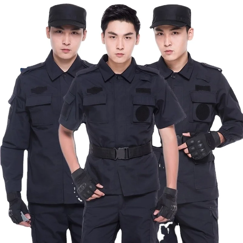 Factory Black Security Jacket Guard Uniform Tactical Clothing Airport Security Shirt Uniforms