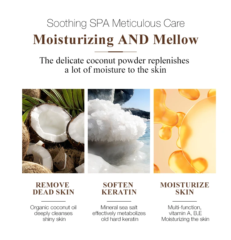 Oem Custom Body Scrub Organic Sea Salt Natural Bulk Deep Cleansing