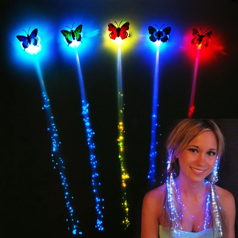 Led Lights Hair Light Up Fiber Optic Led Hair Barrettes Party Favors Party Bar Dancing Hairpin 6313