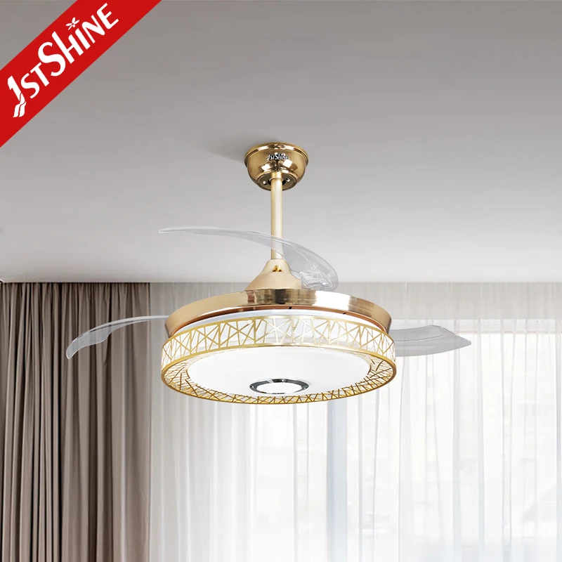 1stshine commercial modern design color led light ceiling fan 42 inch modern ceiling fan with lamp hidden blades