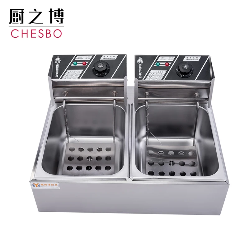 5000W 12L Stainless Steel Electric Deep Fryer 1 Tank Commercial