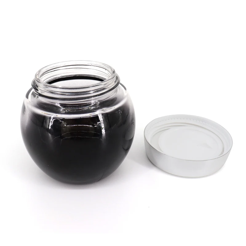 Empty 100g 150g Black White Gloss Cosmetic Packaging Pot Round Container Facial Cream Glass Jar With Lid