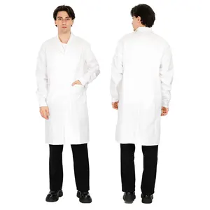Wholesale Custom Hospital Uniforms Pharmacy Doctor Medical Lab Coat Long Sleeve White Lab Coat
