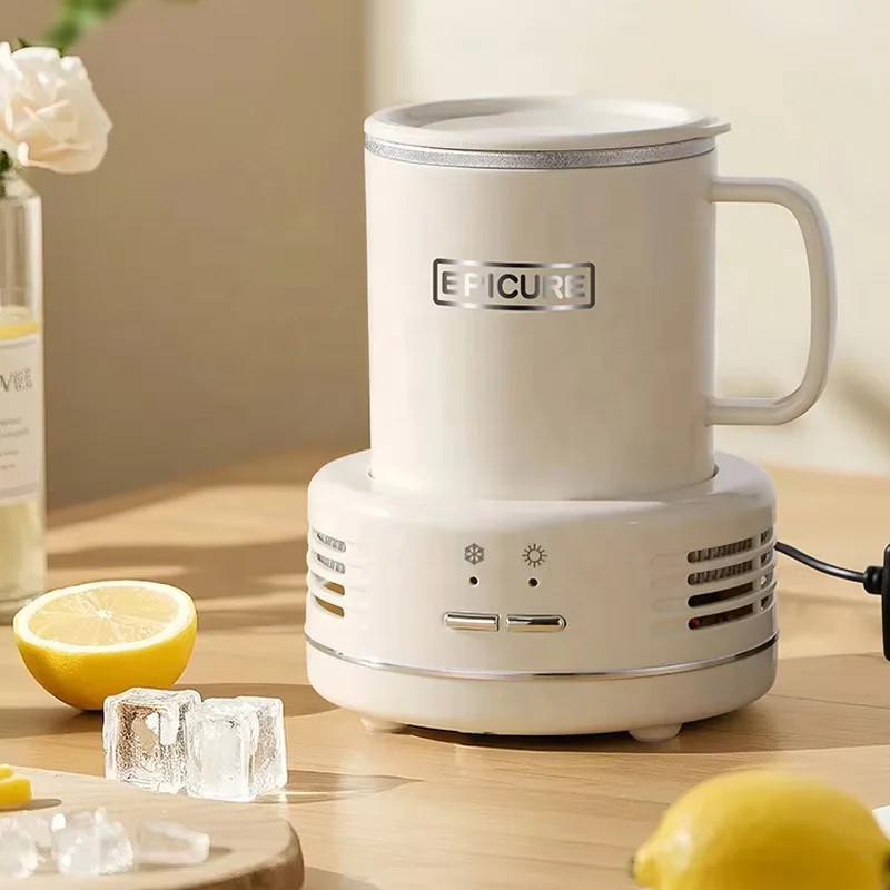 110V レトロスタイル電気カップ冷却加熱器 パーソナライズ飲料温度調節マグ ベース付き コーヒー紅茶ミルク用 3