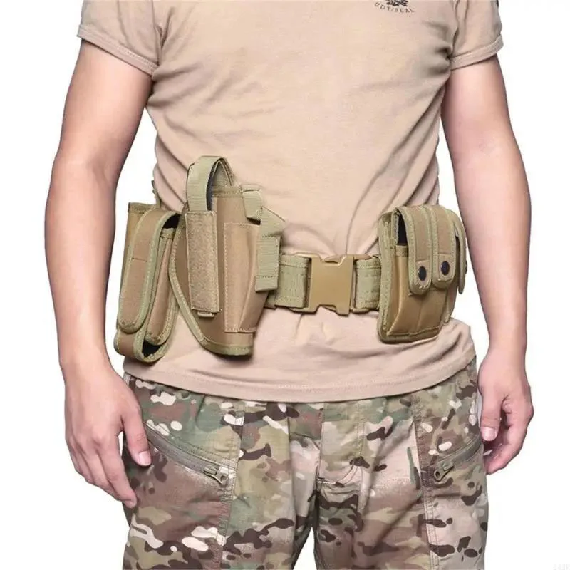 Camping and Everyday Use Sport Enthusiasts Multiple Pocket Tactical Waist Belt Fast Release Buckles Adjustable Belt for Hunting