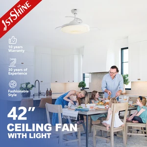 1stshine LED Ceiling Fan 3-color LED Lighting 6 Speeds Remote Control Retractable Ceiling Fan Light