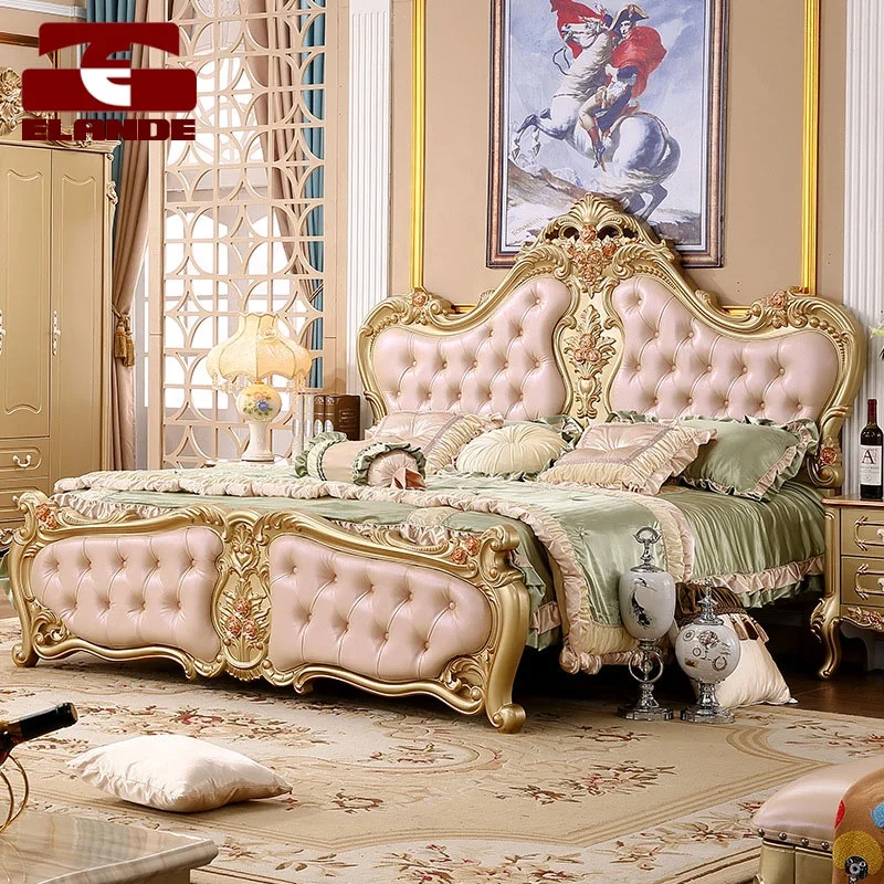 plan timmerman Vertrouwen European Style Double Bed Champagne Gold 1.8m Prince Princess Leather  Wedding Bed Luxury Villa Royal King Bed - Buy Double Lit Champagne Or 1.80  M Prince Princesse Real Leather Wedding Bed Villa
