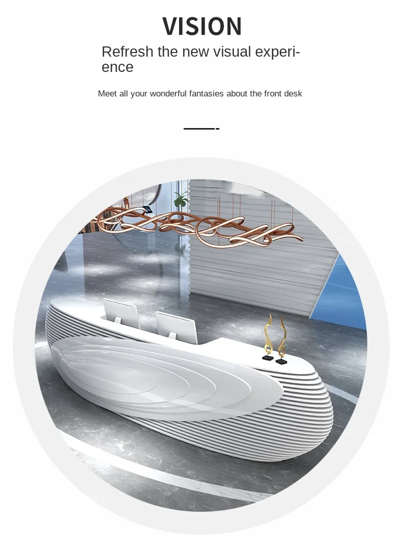 Qtz54 Reception Desk Office Shop Reception Counter Custom Salon