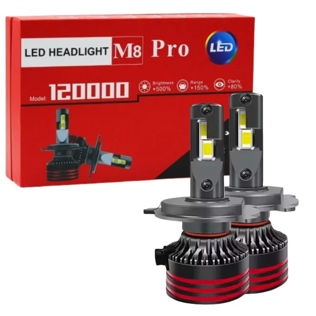 2025 New Design M8 Pro Led Headlight 9005 9006 H1 H4 H7 9012 LED Car Lights Headlamp Bulbs