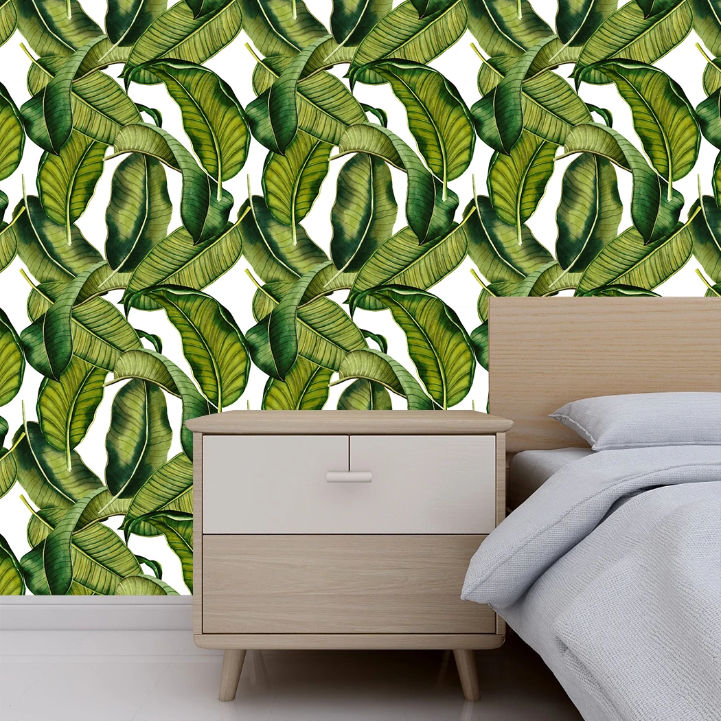 Eco-friendly зеленые листья съемные самоклеящиеся обои водонепроницаемый настенные наклейки для украшения