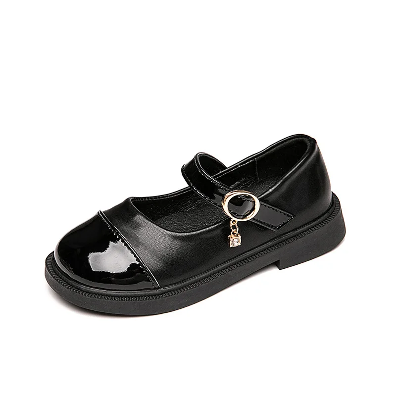 Conyson 2023 New Arrival Princess Birthday Baby Shoes Beautiful Black Princess British Style Children Single Girls Kids Shoes