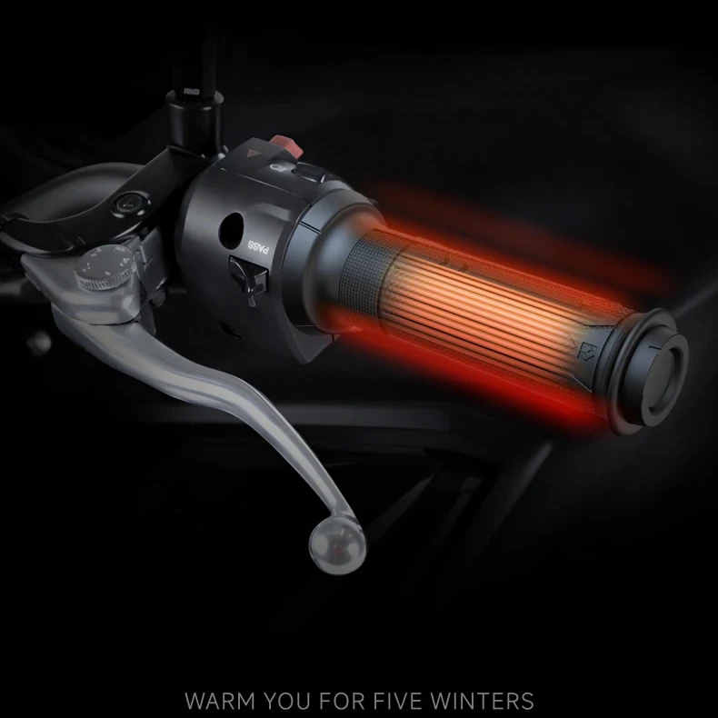 SMNU juodos žiemines motociklo elektrinės šildomos valdymo rankenos, 13–18 V, reguliuojama temperatūra, modifikuotos daugiapozicinės šildymo funkcijos