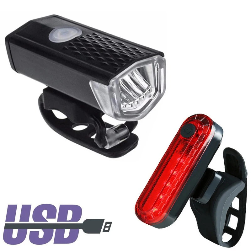 Source Bike Lights Rechargeable 300 Lumens Bicycle LED Lights Front Headlight + Rear Taillight Flashlight Warning L on m.alibaba.com