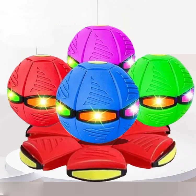 Outdoor Kids Toys Interactive Bouncing Flat Deformation Vent Throw Disc