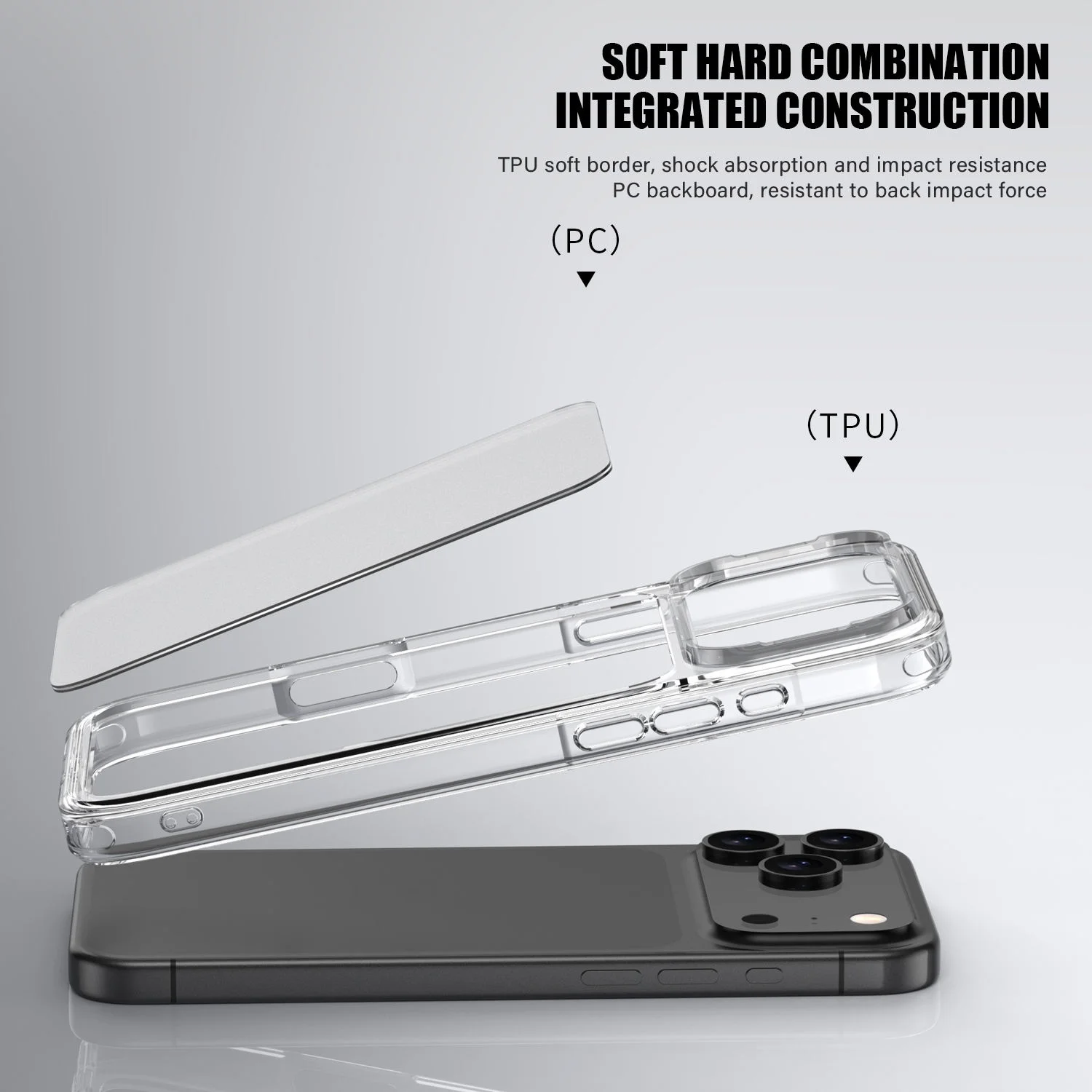 product transparent tpupc frame premium shockproof  anti scratch sports for iphone 17 pro max 17 air inspired phone bumper cover-3