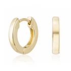 Custom fashion 18k gold 925 sterling silver minimal huggie hoop gold plated studs fine trendy jewelry clip on earrings for women