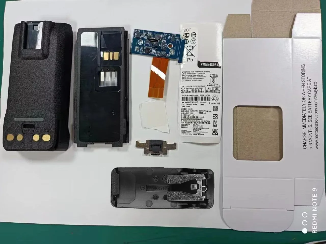 For DIY Assemble Battery Box Case With Board for Motorola R7 Walkie Talkie PMNN4808A Use 18650 Battery Cell