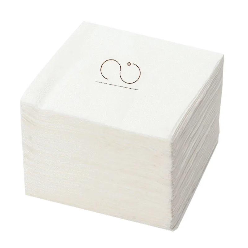 Салфетки бумажные мягкие с логотипом на заказ, салфетки белого цвета для коктейльного стола, свадебного ужина в ресторане, бумажные салфетки