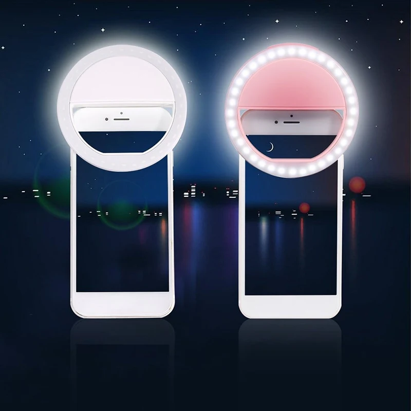 Led Selfie Ring Light Mobile Phone Lens LED Selfie Lamp Ring for IPhone  Phone Selfie Clip Light Accessories