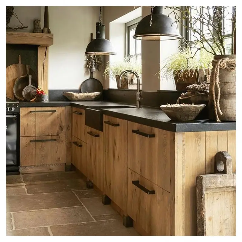 Realgres Small Kitchen Cabinet Set With Sink Price in Addis Ababa Solid Wood Walnut Kitchen Cabinets Matt Kitchen Cabinet