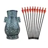Pequeña maceta plana, 10 flechas jianzi de fibra.