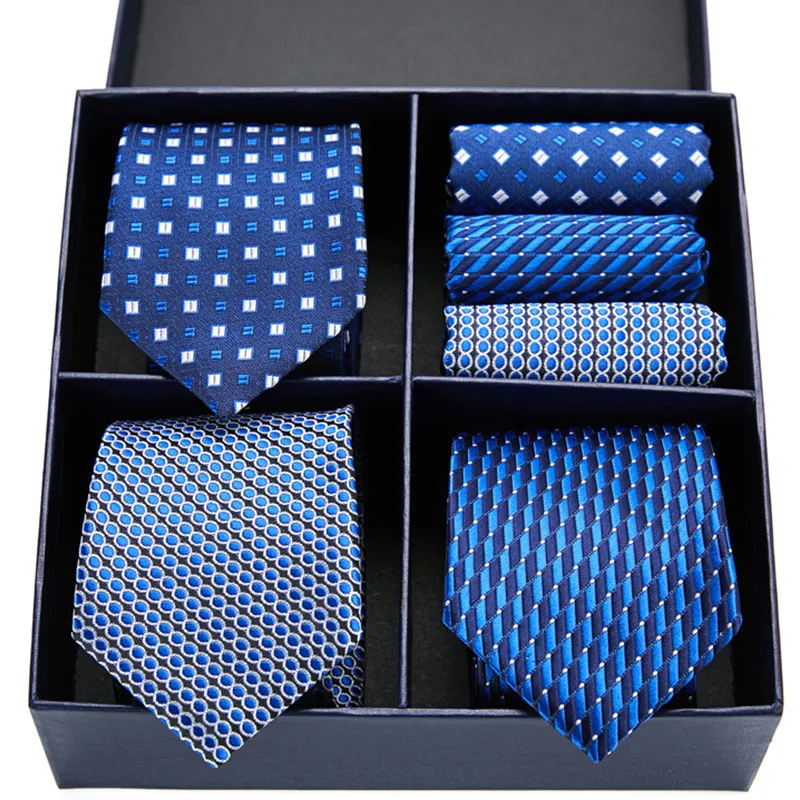 Wholesale Corbata de marca con caja de regalo para hombre, azul marino de lujo para hombre corbatas de seda 7,5 cm, 3 tipos de corbatas para de boda m.alibaba.com