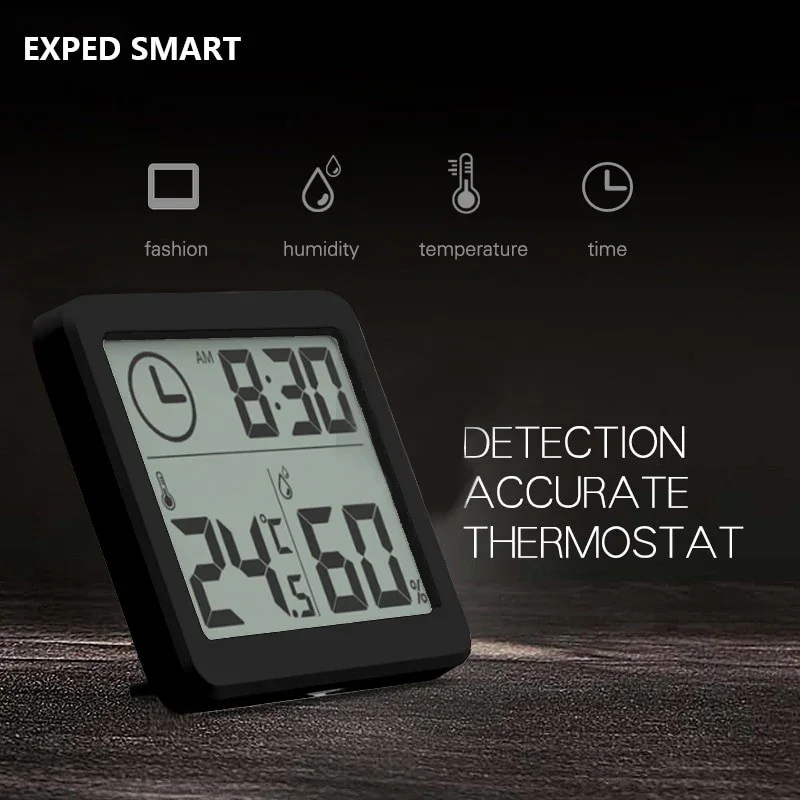 Wholesale Temperature Digital Hygrometer Thermometer Mini Thermometer Hygrometer Table Clock for Home Office Car