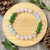 Natural Rose quartz with Green Aventurine and Aquamarine