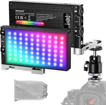Neewer RGB LED Video Light, 12W RGB150 Full-Color Camera Light with Aluminum Alloy Body, CRI 97+, TLCI 97+, 2500~8500K, 3200mAh