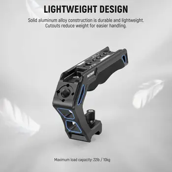 NEEWER Top Handle and NATO Rail Kit, Comfort Silicone Grip with Quick Release NATO Clamp, 3 Cold Shoes and 1/4" 3/8" ARRI detail image