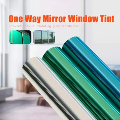 Multi-size One Way Mirror Window Film Privacy Sun Blocking Glass Sticker Heat Control Reflective Film Self Adhesive Window Tint
