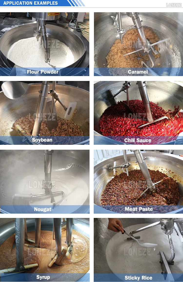 economical bean nuts ginger garlic curry olive paste sauce making commercial gas industrial cooking machine mixer