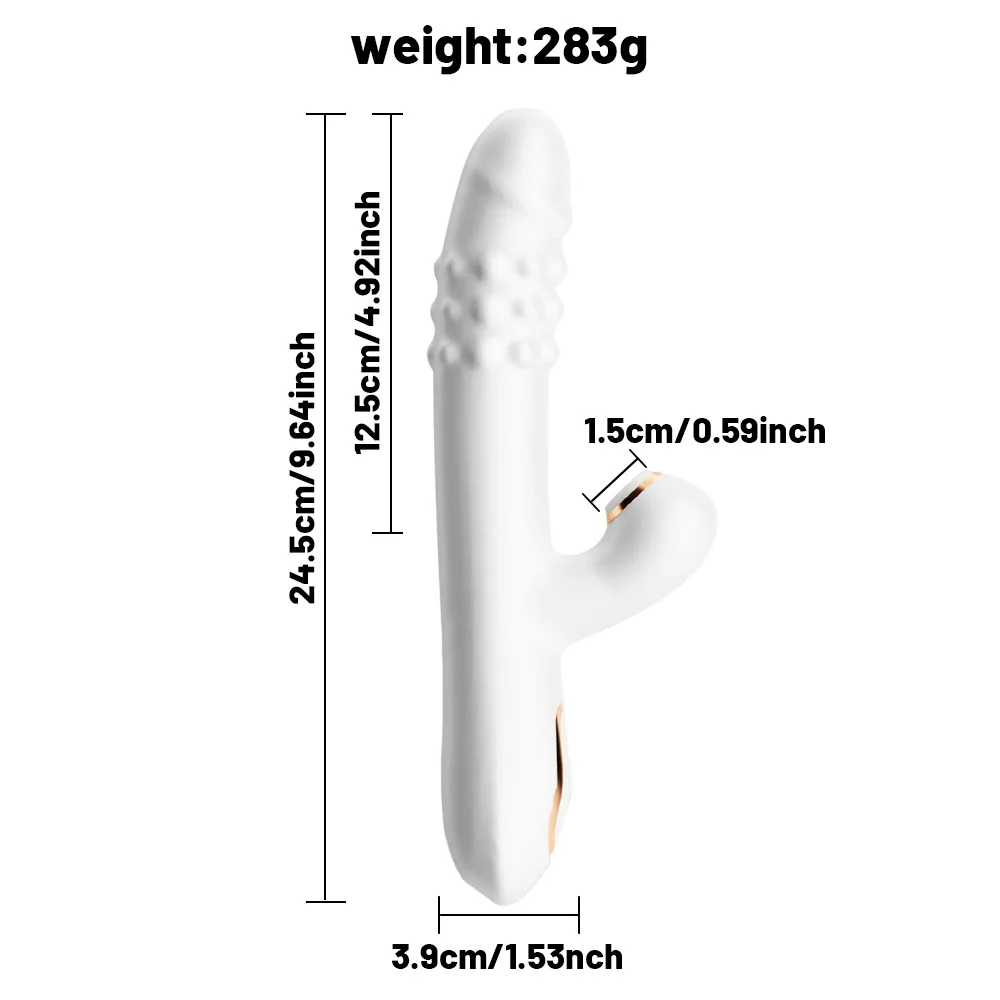 Amoura clitoral vibrator front profile, rotating mechanism detail