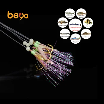 VINFUTIN Esche Sabiki Luminescenti Per Pesca In Acqua Salata E Dolce | Set Con Ami 8-16, Perline Luminose E Girelle