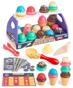 EPT Pretend Play Preschool Interesting Ice Cream Set Dessert Hand Box Kids Ice Cream Toy