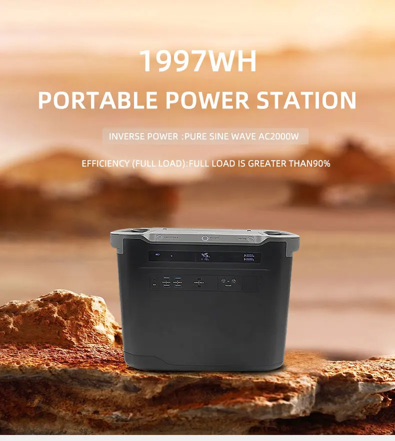 Portable Power Station Lifepo4 2000w/624000mah Powerhouse Solar