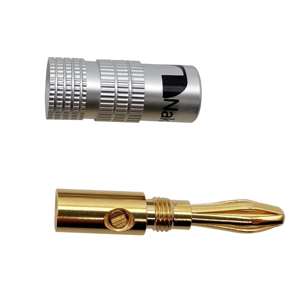 Высококачественный прямой 4 мм банановый штекер Nakamichi 24K позолоченный медный разъем BFA для колонок