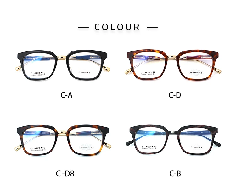 Fashion Designer Eyewear Kacamata Cellulose Acetate Eyeglasses Glasses