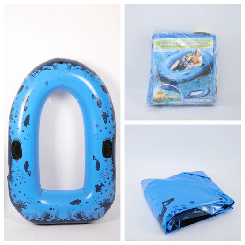 Transparent Bottom PVC Portable Inflatable Pool Float Boat with Large Underwater View for Boys Girls Kids and Adults Water Sport