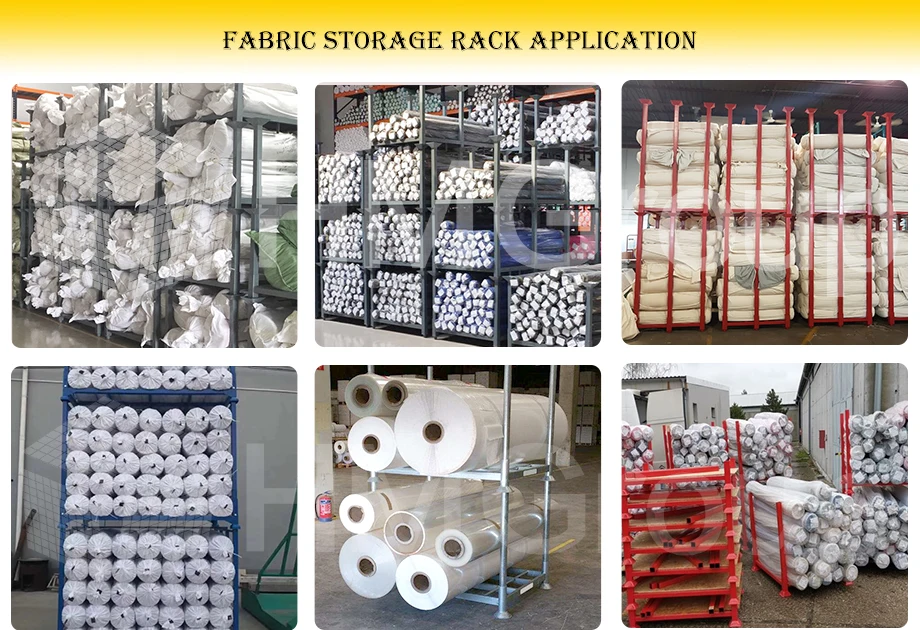 Loading Capacity 1100kg Warehouse Customized Powder Coating Forklift Movable Shop Showroom Textile Storage Iron Rack