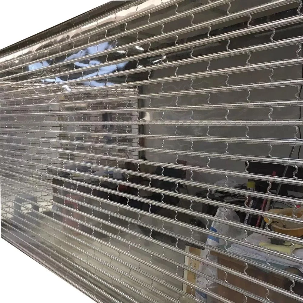 Automatic Clear Plastic Roller Shutter Doors Commercial Shop Transparent Polycarbonate Panel Stainless Steel Rolling up Door