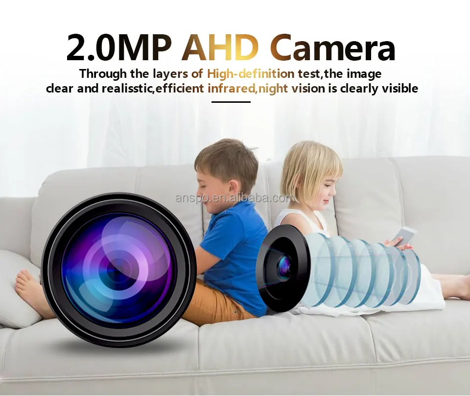 Anspo 2MP AHD Analog CCTV Security Bullet Camera IP66 Outdoor Waterproof AHD CVI TIV 1080P 5MP BNC Camera System