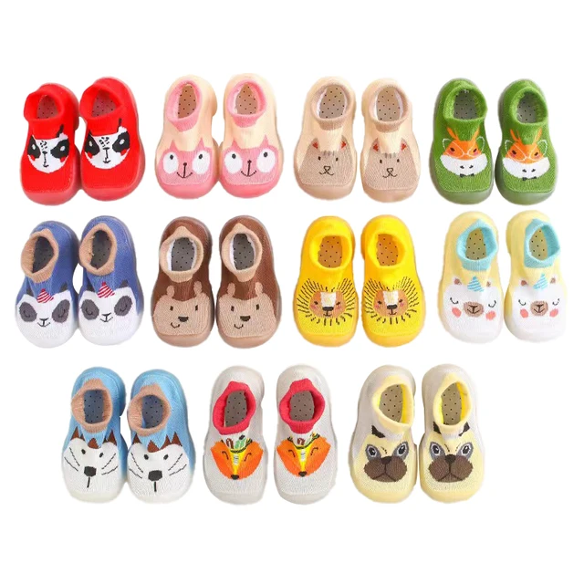 ins Korean version 0-1 years old baby indoor toddler shoes children's socks shoes non-slip soft bottom cartoon pattern