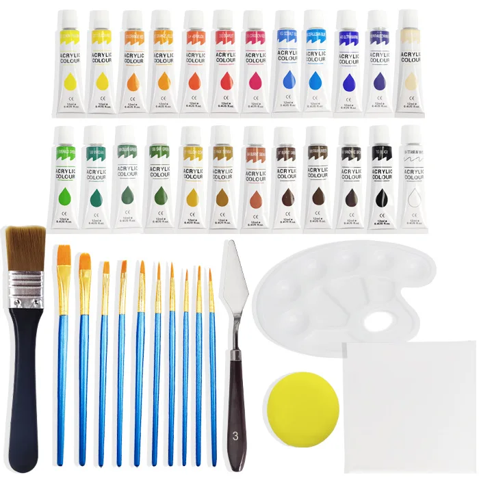 Acrylic Painting Set - 59 Pack with Wood Easel — Shuttle Art