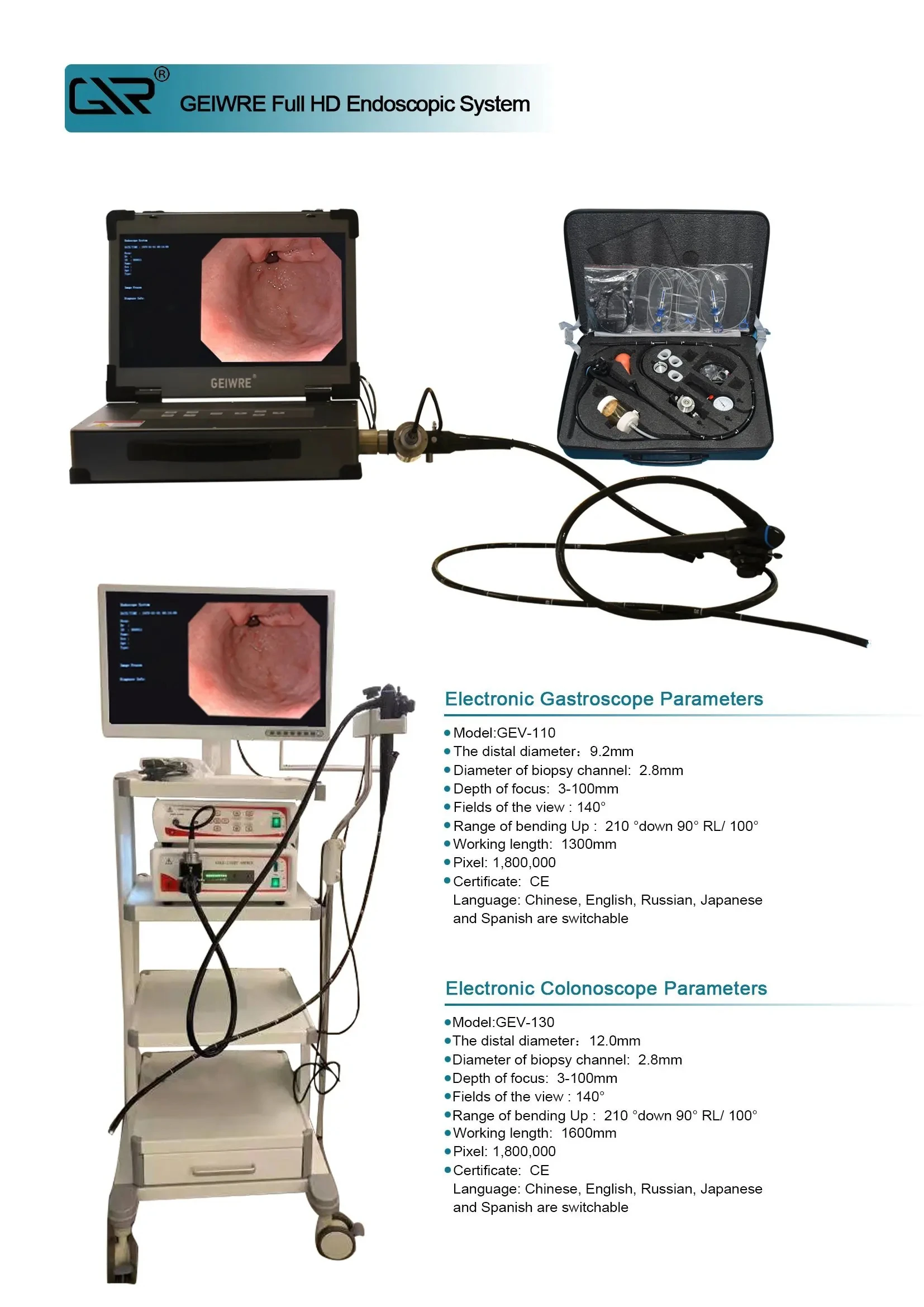 1080p ent endoscope camera Medical Endoscope Machine endoscope camera usb  with Colonoscope Gastroscope details