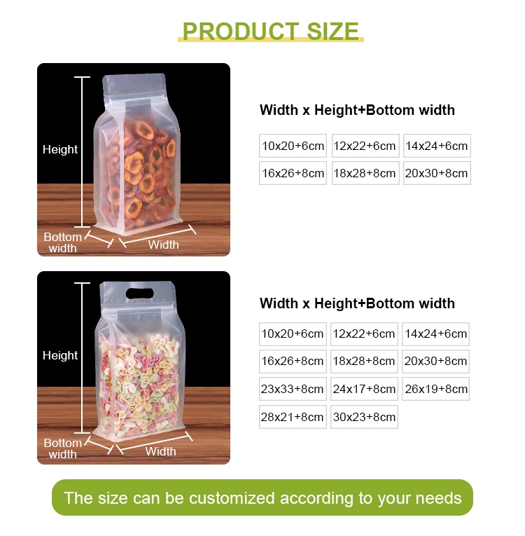 Poly Pouch Rice Custom Transparent Plastic Poly Rice Stand up Pouch